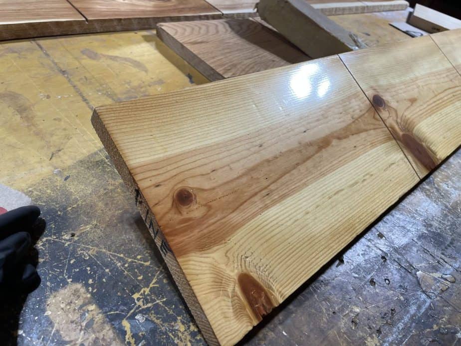 example gloss polyurethane wood finish on pine